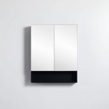 Matte Black PVC Waterproof 600mm Fremantle Mirror Shaving Cabinet