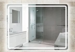 Rectangle Frameless Anti-Fog Backlit LED Mirror 700*500mm Three colour light - RJ Bathroom