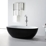 Matte Black n Matte White Freestanding Bathtub 1500/1700mm Stella Oval Round