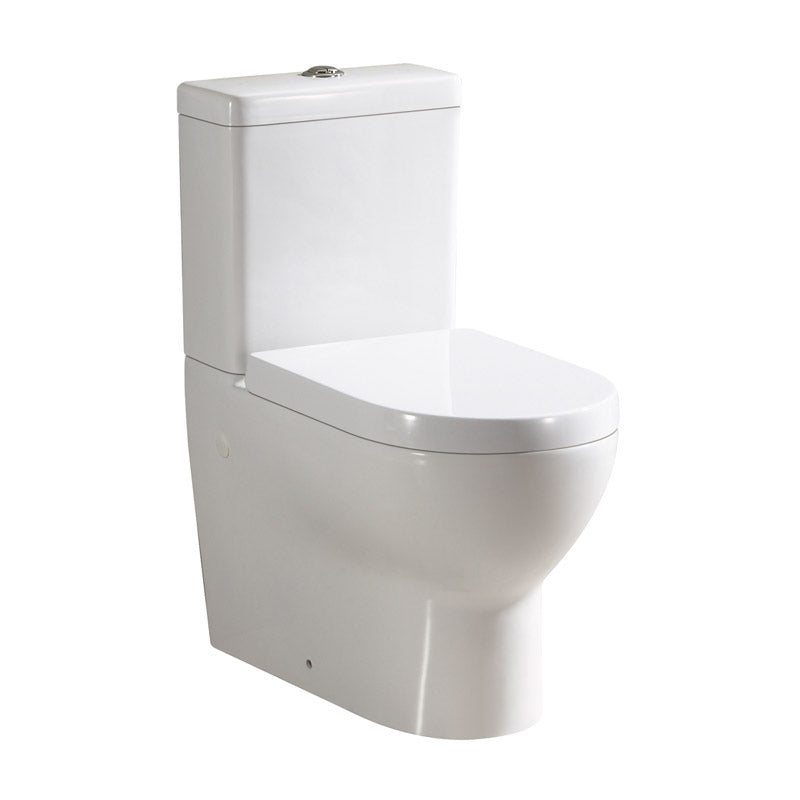 Mercury Box Rim Back To Wall Ceramic Toilet Suite Gun Metal Button