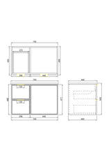 Miami Hampton Shaker 750mm Olive Green PVC Waterproof Wall Hung Vanity Calacatta Stone top