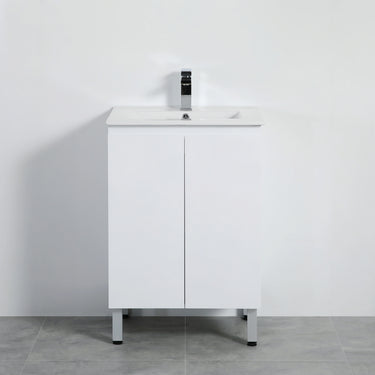Polar PVC Waterproof 600mm Gloss White Freestanding Vanity