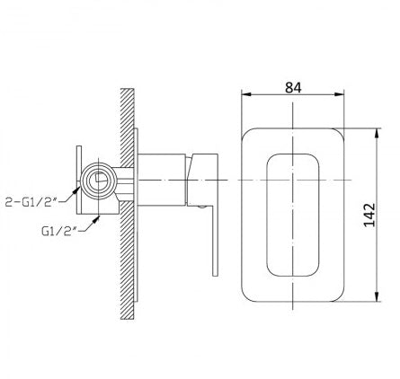 Nova Wall Mixer/ Shower / Bath Mixer - PSR3004SB