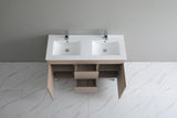 Timber Wood Grain Stella Oak 1200mm Double Bowl PVC Waterproof Freestanding Vanity