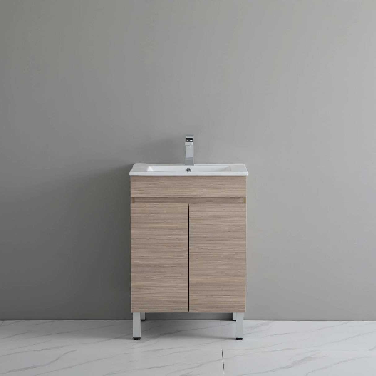 Timber Wood Grain Stella Oak 600mm PVC Waterproof Freestanding Vanity