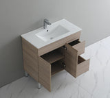 Timber Wood Grain Stella Oak 900mm PVC Waterproof Freestanding Vanity