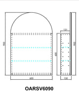 Olivia Arch LED light Shaving Cabinet 600*900mm