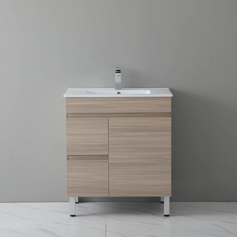 Timber Wood Grain Stella Oak 750mm PVC Waterproof Freestanding Vanity