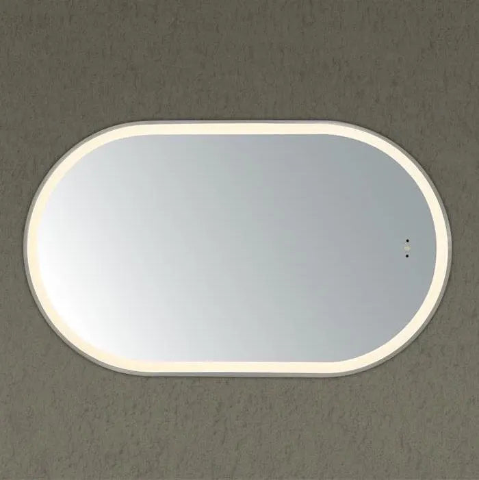 Gun Metal LED Mirror Olivia Oval Pill Framed Anti-Fog Bathroom 450x900 | 600x1000mm