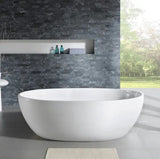 Olivia Matte White Oval Round Freestanding Bathtub 1500/1700mm - RJ Bathroom