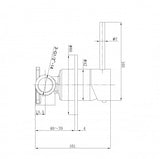 Otus Slimline Shower Bath Wall Mixer Stainless Steel - PLC3001SS-TK-BG