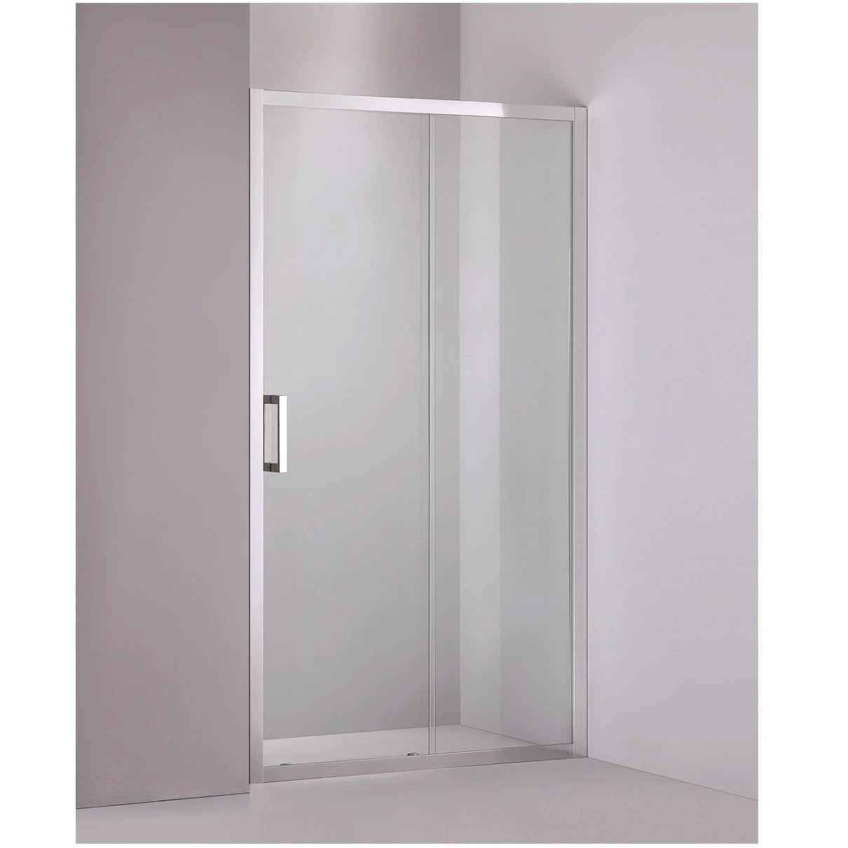 Covey Chrome Semi Frameless Wall to Wall Sliding Door Shower Screen