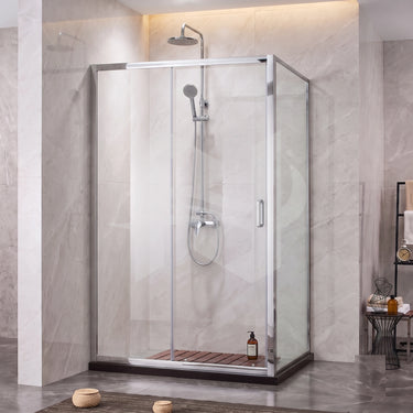 Chrome 920/1000/1100/1200/1300/1400/1500/1600/1700mm Cov Semi Frameless Corner Sliding Door Shower Screen