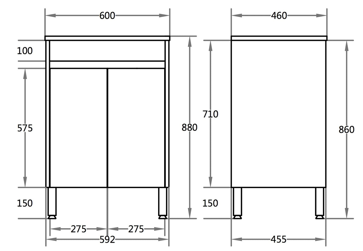 Timber Wood Grain Stella Oak 600mm PVC Waterproof Freestanding Vanity