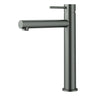 Otus Gun Metal Slimline Tall Basin Mixer Straight Spout - Stainless Steel