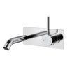 Otus Chrome Slimline Wall Basin Mixer Set Lever Up - Stainless Steel