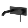 Otus Matte Black Slimline Wall Basin Mixer Set 220mm Spout - Stainless Steel