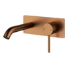 Otus Brushed Copper Slimline Wall Basin Mixer Set - Stainless Steel