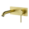 Otus Brushed Gold Slimline Wall Basin Mixer Set - Stainless Steel