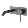 Otus Gun Metal Slimline Wall Basin Mixer Set - Stainless Steel
