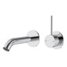 Otus Chrome Slimline Wall Basin Mixer Set Separate Back Plate Lever Up - Stainless Steel