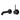 Otus Matte Black Slimline Wall Basin Mixer Set Separate Back Plate Lever Up - Stainless Steel