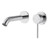 Otus Chrome Slimline Wall Basin Mixer Set Separate Back Plate - Stainless Steel