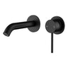 Otus Matte Black Slimline Wall Basin Mixer Set Separate Back Plate - Stainless Steel