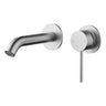 Otus Stainless Steel Slimline Wall Basin Mixer Set Separate Back Plate