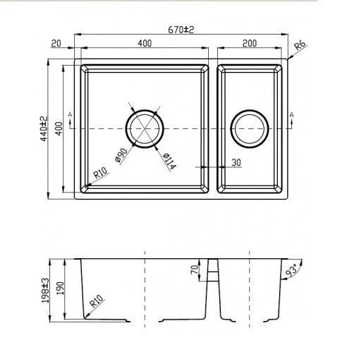 Cora Laundry Kitchen Sink Top/Under Mount 670x440