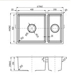 Cora Laundry Kitchen Sink Top/Under Mount 670x440