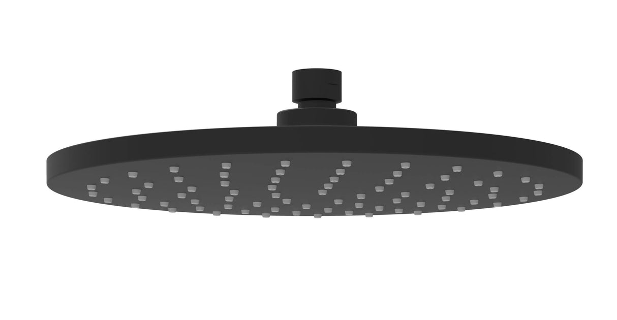 Otus Round Plastic Rainfall Shower Head 250mm Matte Black