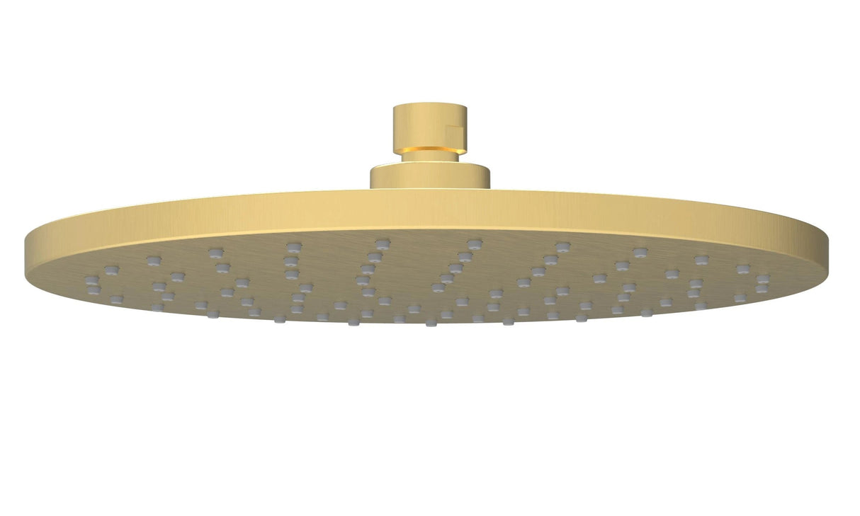 Otus Round Plastic Rainfall Shower Head 250mm Brushed Gold