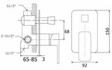 Nova Wall Mixer with Top Diverter Brushed Nickel