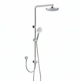 Chrome Twin Shower Rail Set Top/Bottom Inlet Cora BS 200mm Head