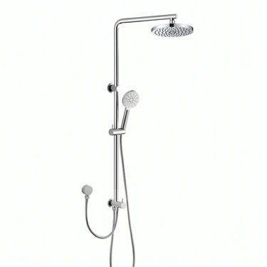 Chrome Twin Shower Rail Set Top/Bottom Inlet Cora BS 200mm Head