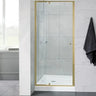 Covey Brushed Gold Semi Frameless Wall to Wall Pivot Door Shower Screen - RJ Bathroom
