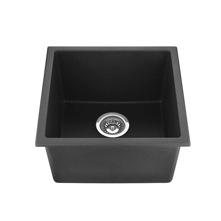 Granite Single Bowl Laundry Kitchen Sink 457x381mm Black