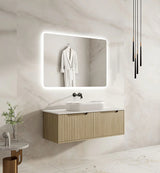 Timber Fluted Natural Oak Rhea Wall Hung Vanity 1200mm