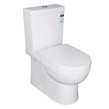 Rio Box Rim Back To Wall Ceramic Toilet Suite Brushed Nickel Button