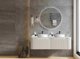 Rome Fluted V-Groove Wall Hung Curve Vanity 1500mm Matte White