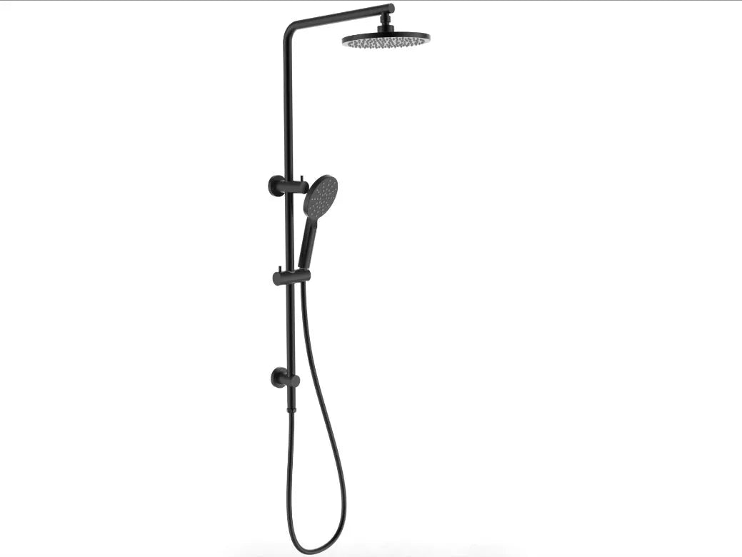 Cora Matte Black Multi-Function 2 in 1 Shower Rail Set