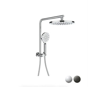 Regal Round Chrome/Black Half Rail Multi-Function 2 in 1 Shower Set - RJ Bathroom