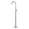 Otus Brushed Nickel Slimline Freestanding Bath Mixer - Stainless Steel