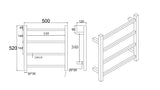 Electric Heated Towel Rail Towel Rack 4 Bars