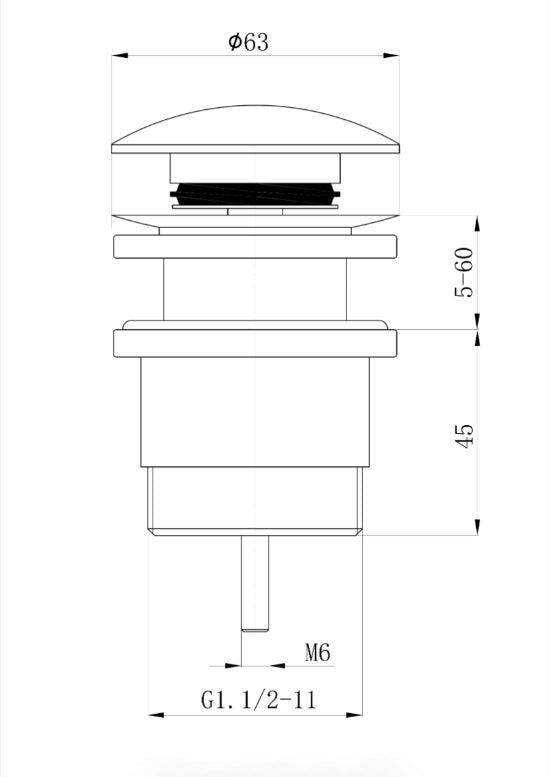 Pop Up Waste Universal Basin Matte White BW099-MW