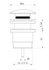 Pop Up Waste Universal Basin Matte Black - BW099-MB