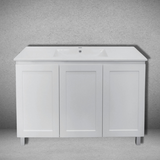 Hampton Shaker Door 1200mm Matte White Legs Vanity