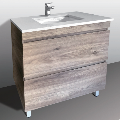 TimberLux Walnut All Drawer 600/750/900/1200mm Water proof Vanity with Legs