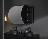 Olivia Pill Oval PVC Mirror Shaving Cabinet Matte White 1500x800mm